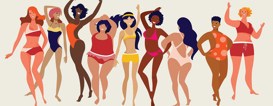 illustration of women and their different bodies to show menopause weight gain