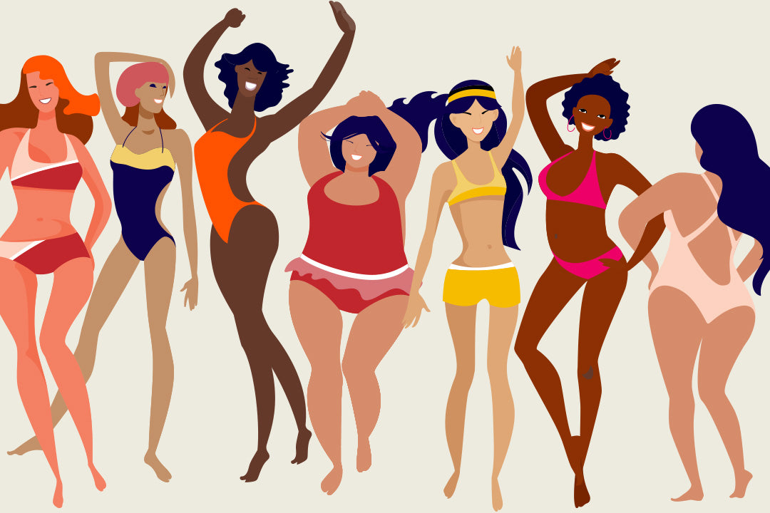 illustration of women and their different bodies to show menopause weight gain