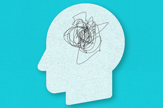 head with disorganized lines symbolizing ADHD, a brain disorder that makes it hard to stay focused