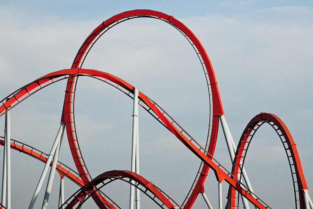 roller coaster with loops demonstrating the sudden changes in mood during menopause  