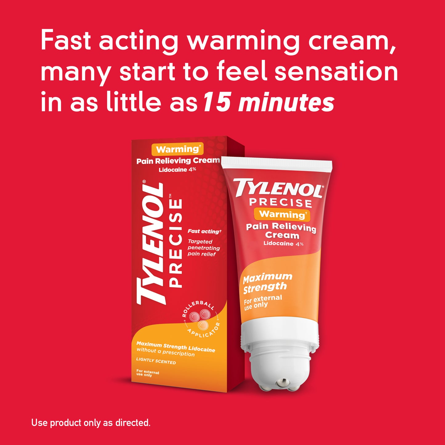 Precise Warming Pain Relief Cream, Fast-Acting, Maximum Strength Lidocaine