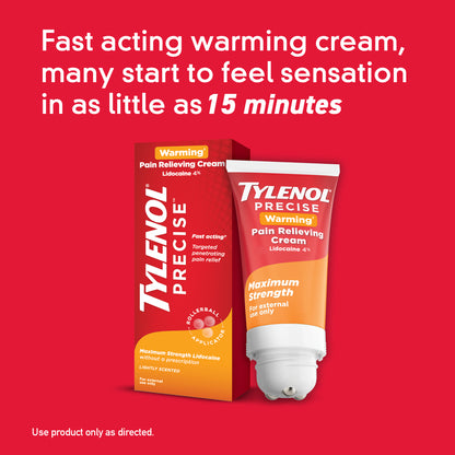 Precise Warming Pain Relief Cream, Fast-Acting, Maximum Strength Lidocaine