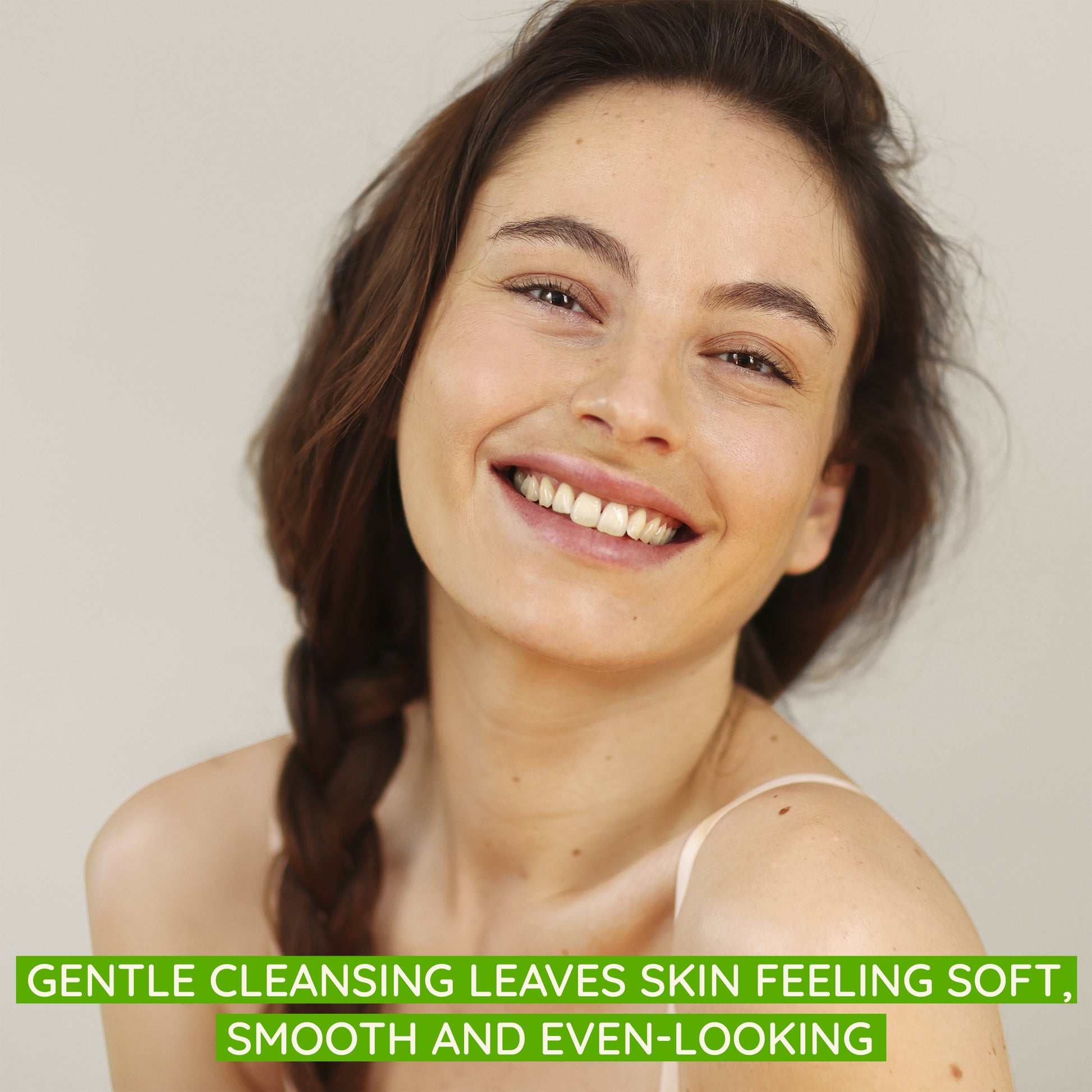 Gentle cleansing leaves skin feeling soft, smooth, and even-looking.