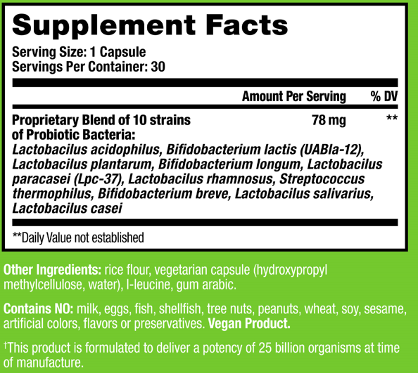 supplement facts label for HUM NUTRITION Gut Instinct capsules