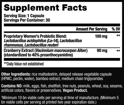 supplement facts label for HUM NUTRITION Private Party capsules