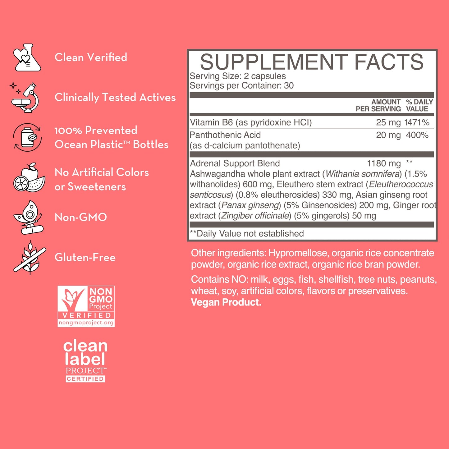 product description and supplement facts label on a bottle of HUM NUTRITION Uber Energy capsules