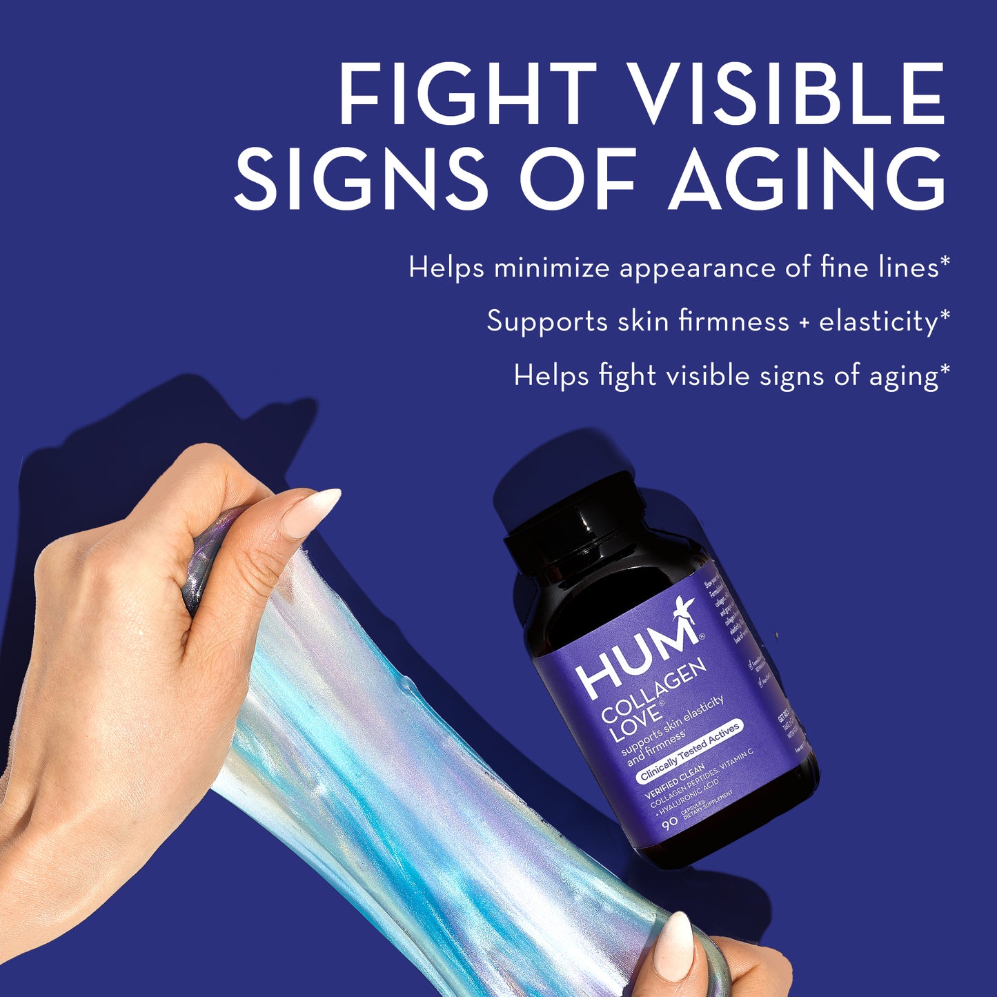 HUM NUTRITION Collagen Love capsules fight visible signs of aging, and help minimize appearance of fine lines and supports skin firmness elasticity