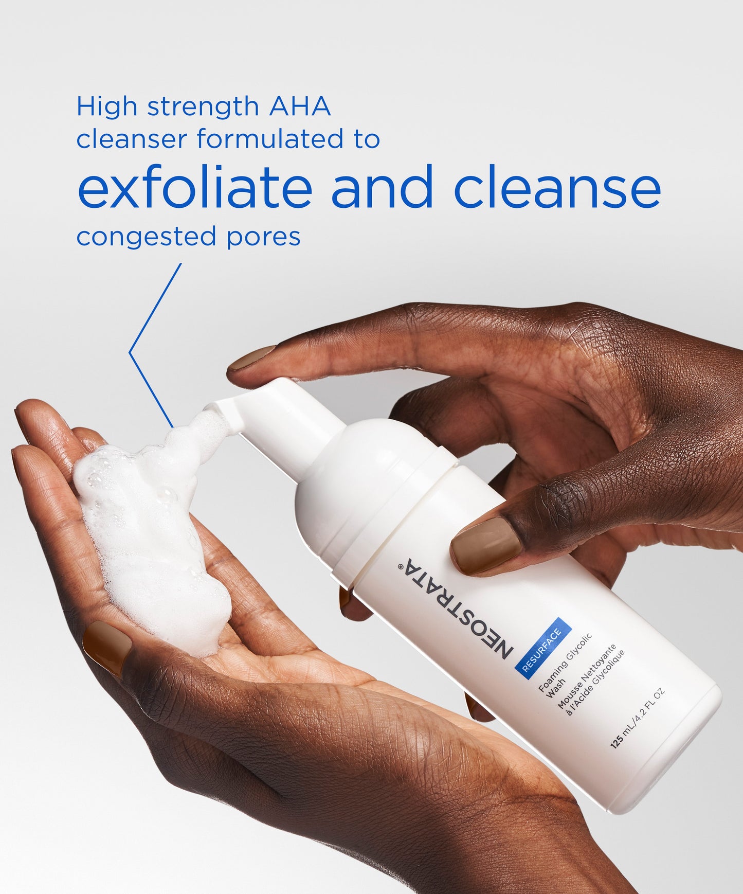 NEOSTRATA Resurface Foaming Glycolic Wash, a high strength AHA cleanser formulated to exfoliate and cleanse congested pores